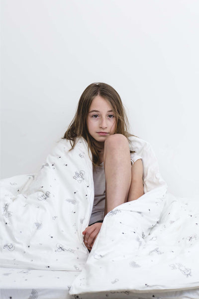 סדין + ציפית לכרית | מיטת נוער ילדת טבע
